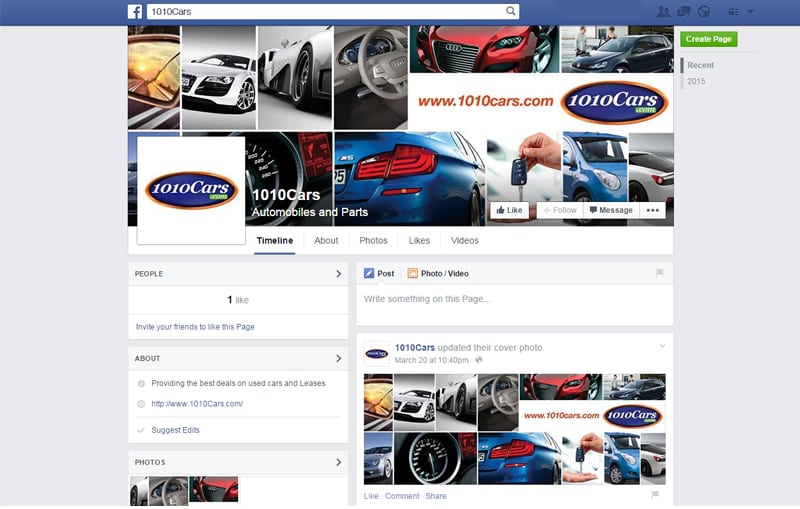 1010cars Facebook Page