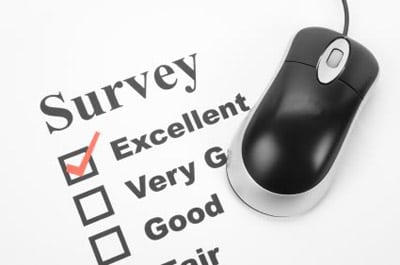 questionnaire and computer mouse, business concept