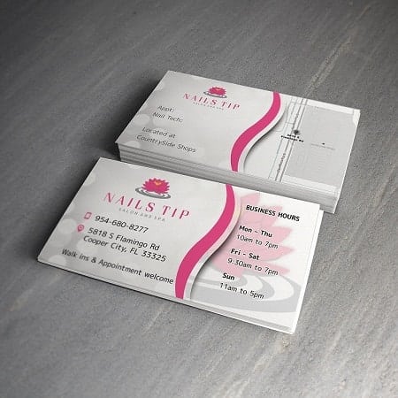 Nails Tip Salon & Spa Business Card Design